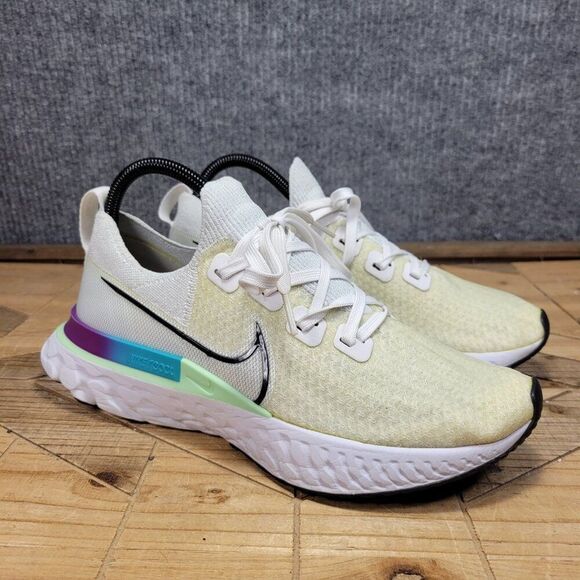 Nike Other - Nike React Infinity Run Flyknit‎ Mens Shoes 8 White Black Green Knit Sneakers